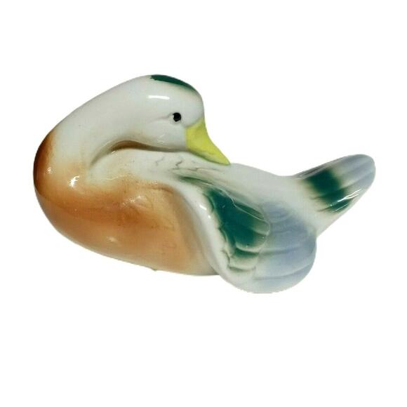 Vintage Ceramic Duck Figurine Brazil Woodland Cabin Lodge Rustic Decor 7" x 5" - Picture 2 of 11